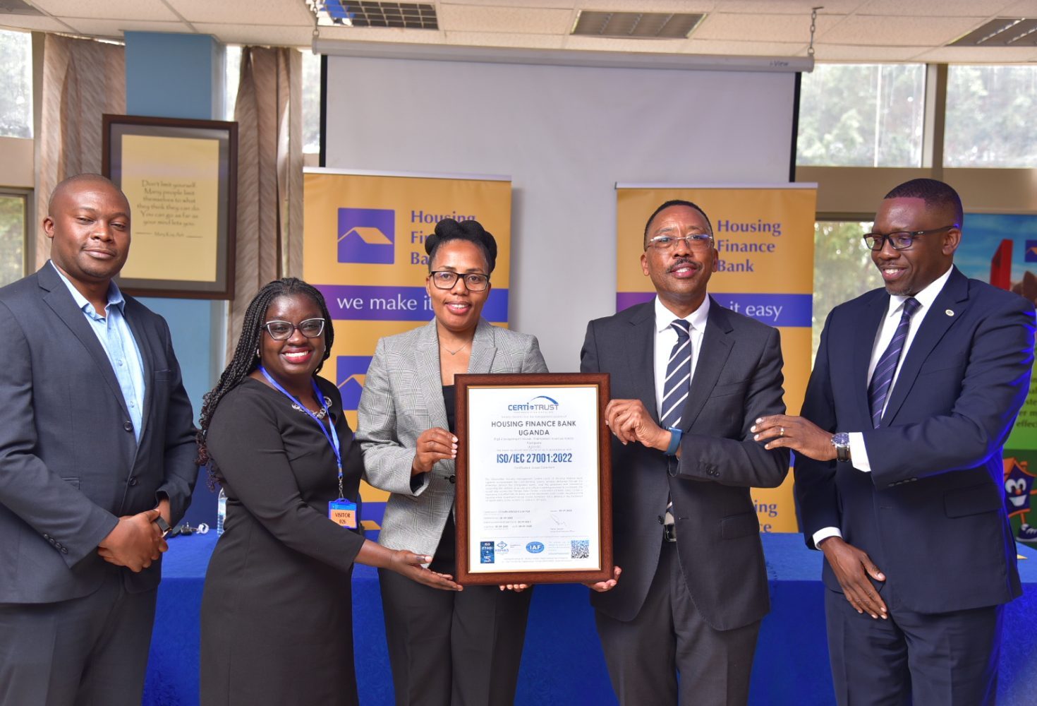 Housing Finance Bank Secures ISO 2700:2022 Certification, Reinforcing Commitment to Customer Data Security