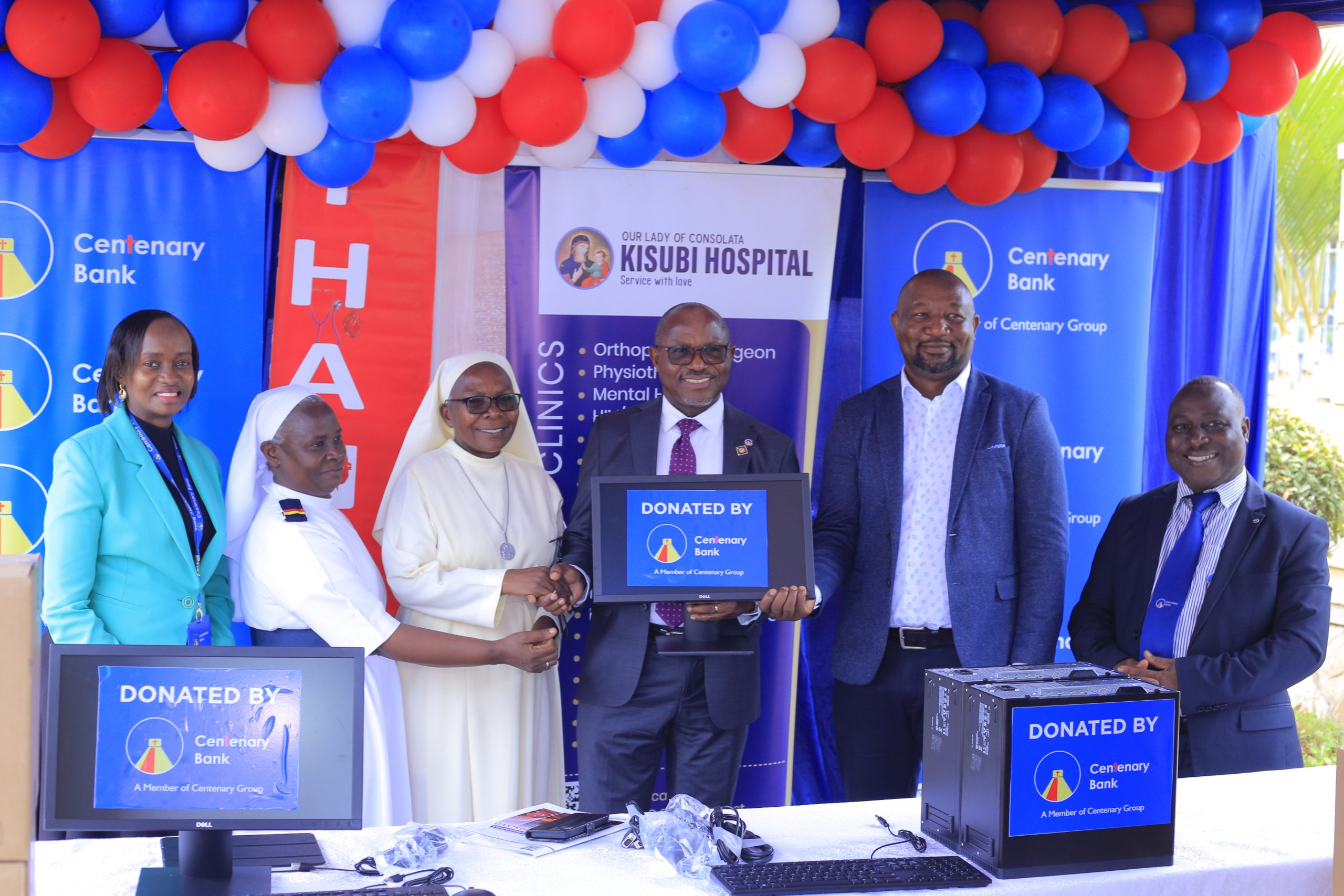 Centenary Bank donates computers to Kisubi Hospital to strengthen health service delivery