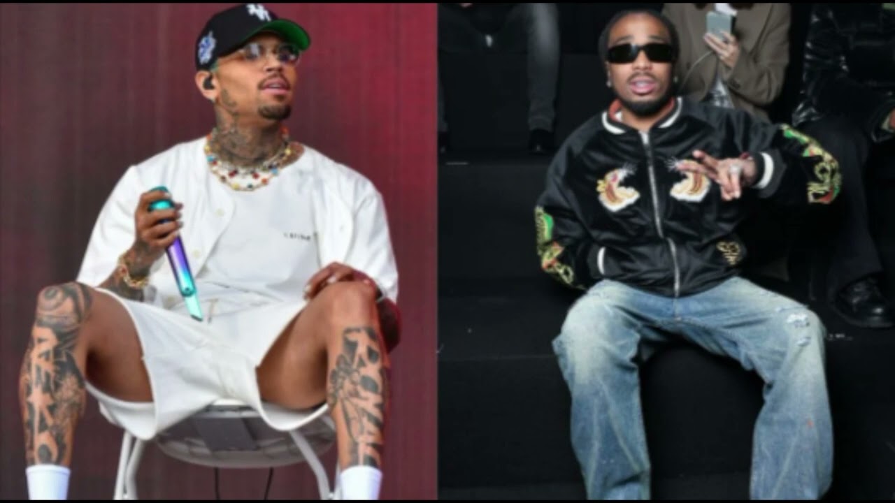 Chris Brown and Quavo Share Awkward Moment at Paris Fashion Week