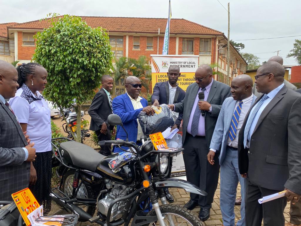 Wakiso District Chairpersons Receive Motorcycles