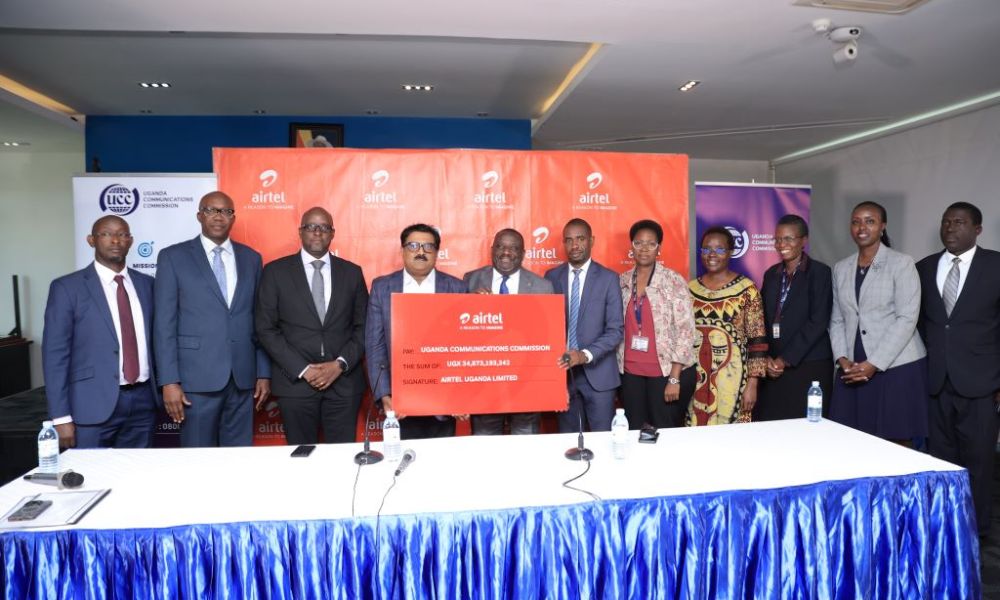 Airtel Uganda Gives UCC UGX 34.8 billion to support underserved communities