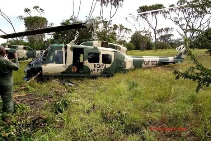 Kenya CDF, Seven Others Die as Kenyan Military Helicopter Crashes