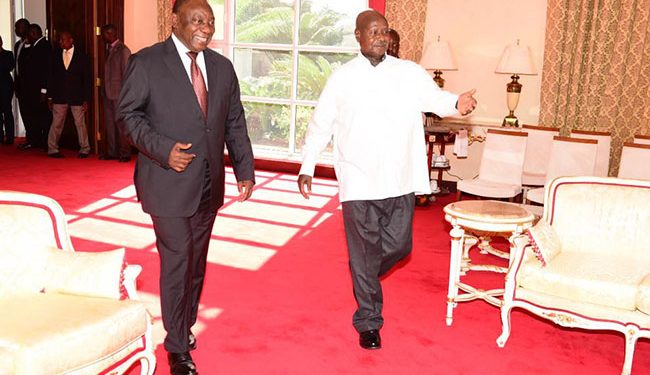 South Africa’s President Ramaphosa in Uganda for two-day visit