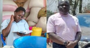 Amuge accuses Onyanga (R) of siring a child with Ageyo Joina (L), a vendor as Soroti market and wife to Ben Odongo