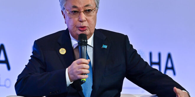 Kazakhstan President Kassym-Jomart Tokayev (Noushad Thekkayil photo courtesy of Euractiv / NurPhoto / Getty Images)