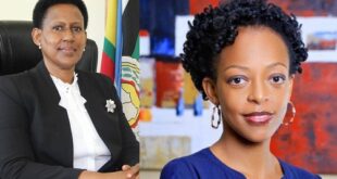 A montage of Tourism PS Doreen Katusiime and UTB CEO Julian Kagwa