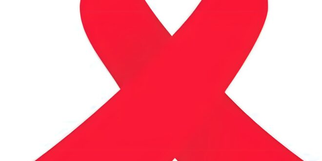 Red ribbon logo in the fight against HIV/AIDS