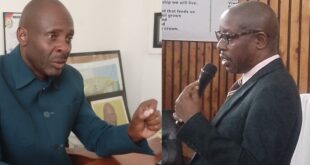 A montage of Mayor Robert Kakyebezi (L) and CAO