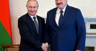 Russian President Vladimir Putin and his buddy, Relarus President Alyaksandr Lukashenka (Photo courtesy of the Atlantic Council)