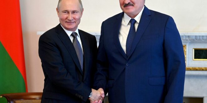 Russian President Vladimir Putin and his buddy, Relarus President Alyaksandr Lukashenka (Photo courtesy of the Atlantic Council)
