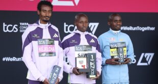 Kiplimo sets national record finishes 3rd at London Marathon