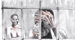 This site's activist journalists have laid the groundwork for Project Not Alone, which frees imprisoned victims of African homophobia. This illustration shows two gay men waiting for donations that will pay their fines and set them free.