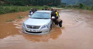 Bwindi access road cut off at river Ruhezanyinda due to