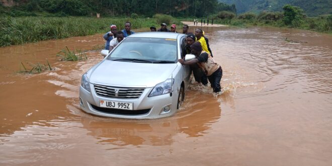 Bwindi access road cut off at river Ruhezanyinda due to