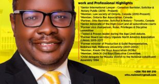 Hon Otto Edward Makmot the Member of Parliament Agago County