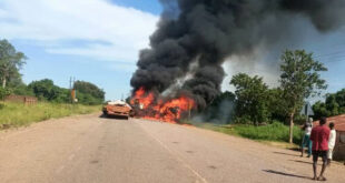 Traffic Paralyzed After Fiery Trailer Crash Shuts Down Gulu–Nimule Highway