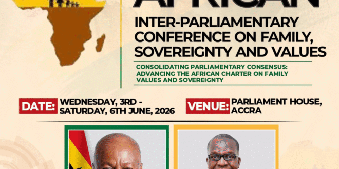 The anti-gay Fourth African Inter-Parliamentary “Family, Sovereignty and Values” Conference, previously planned for the Four Points by Sheraton hotel, then at the Accra Ridge Church, will now be held at Parliament House. (Image courtesy of the Parliament of Ghana on Facebook)