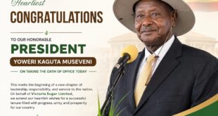 Victoria Sugar Congratulates President Museveni On Swearing-In, Reaffirms Commitment To Uganda’s Economic Transformation