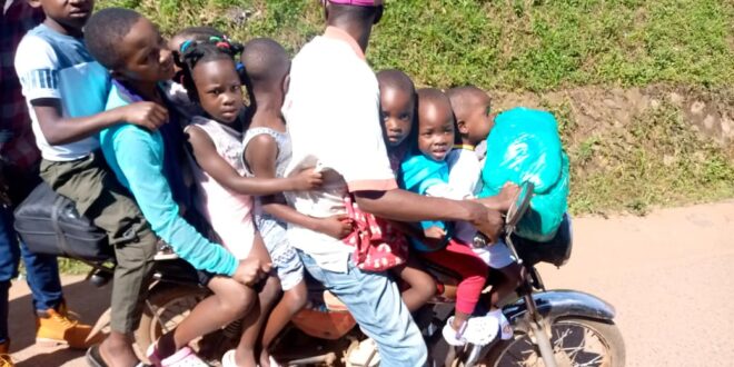 Wakiso: Boda-Boda Rider Arrested For Transporting Nine Children On Motorcycle