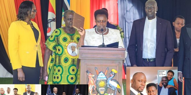 More eyebrows were raised on Monday Abeine missed the swearing-in ceremony for newly appointed ministers including his wife as VP at State House Entebbe