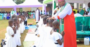 Bishop Kagodo Confirms 60 Christians at Buziika Urges Parents to