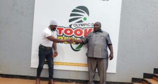 Golola Moses visits PIBID offices to support Bushenyi Tooke Run