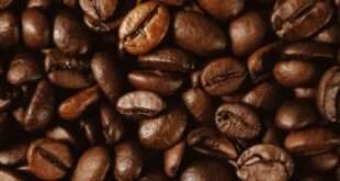 Macro Shot Of Aromatic Dark Roasted Coffee Beans, Showcasing Rich Texture And Detail.