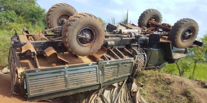 Over 20 UPDF soldiers injured as military truck overturns in